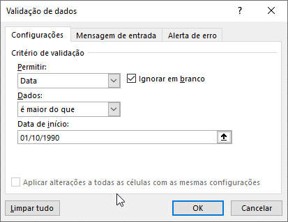 validando data