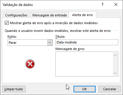 personalizando mensagem de erro