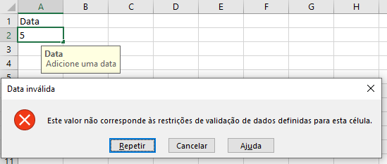 mensagem de erro personalizada para data